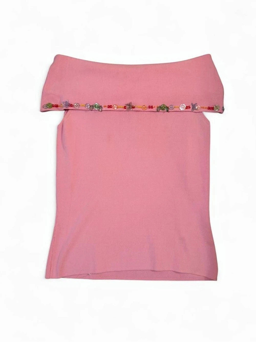Primo Bella Pink Embellished Neckline Top